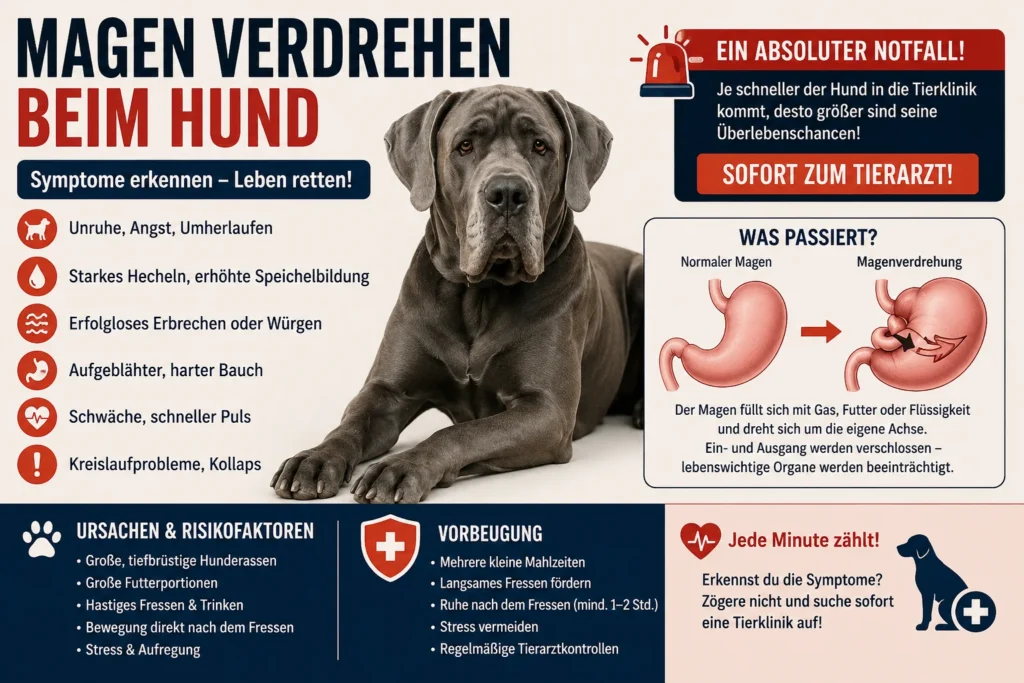 Magen verdrehen beim Hund